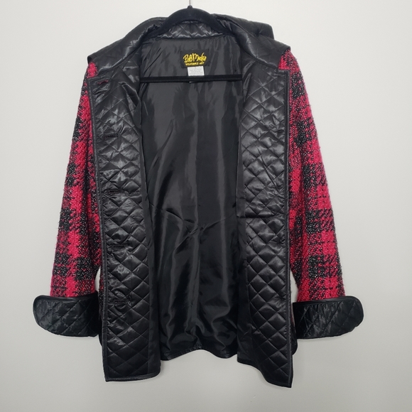 Bob Mackie Red Plaid Tweed Wearable Art Jacket S - Picture 7 of 12